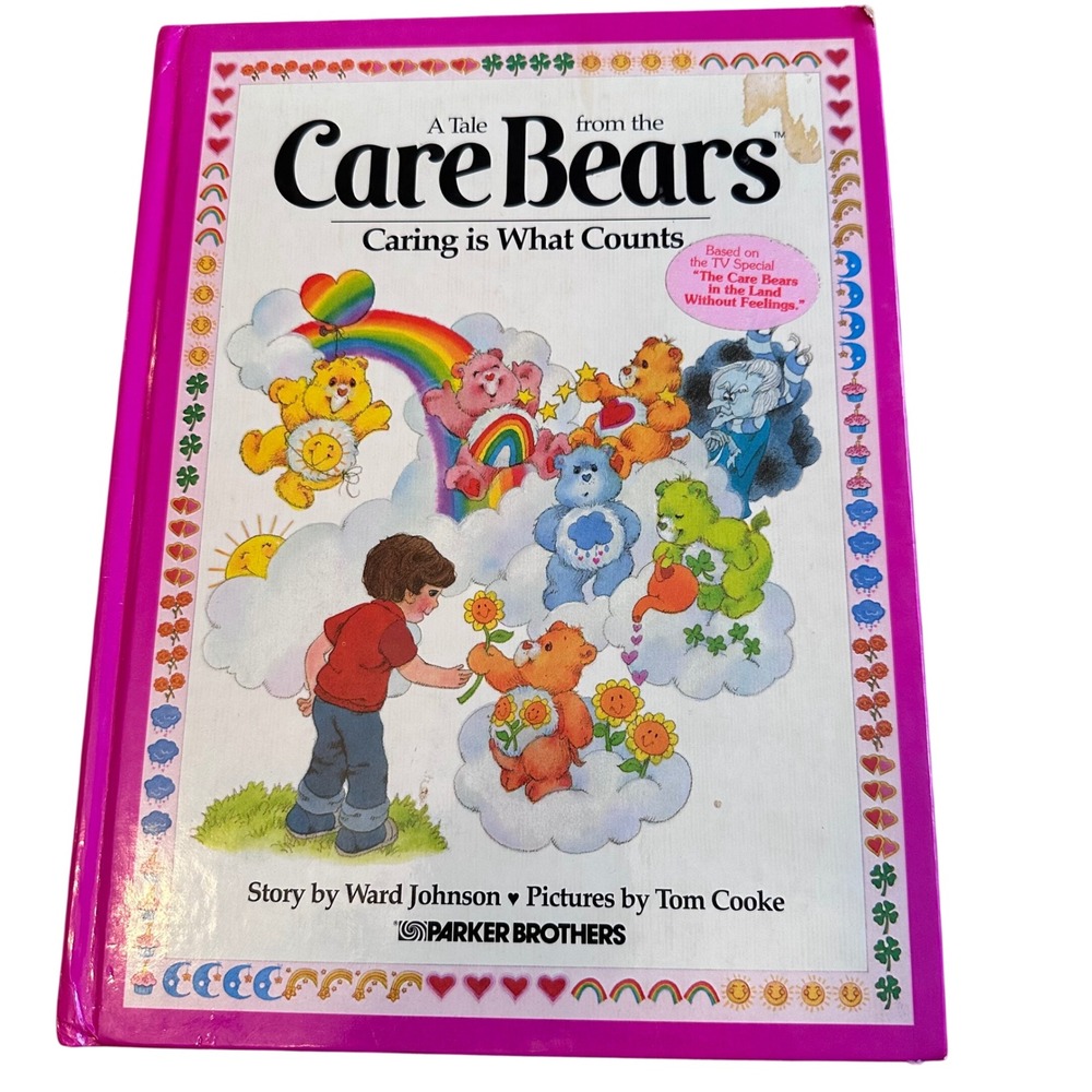 Parker Brothers Care Bears Book Kids OS Pink Good Caring is What Counts 1983